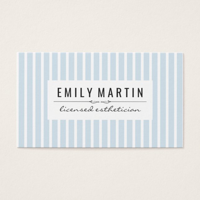 Elegant Blue White Stripe Pattern (Front)