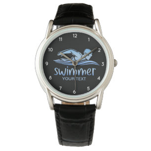 Elegant Blue White Swimmer Swimming Pool Water    Watch