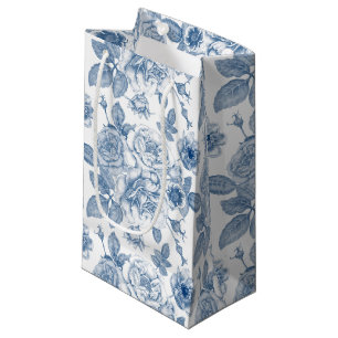 elegant blue white vintage party bag