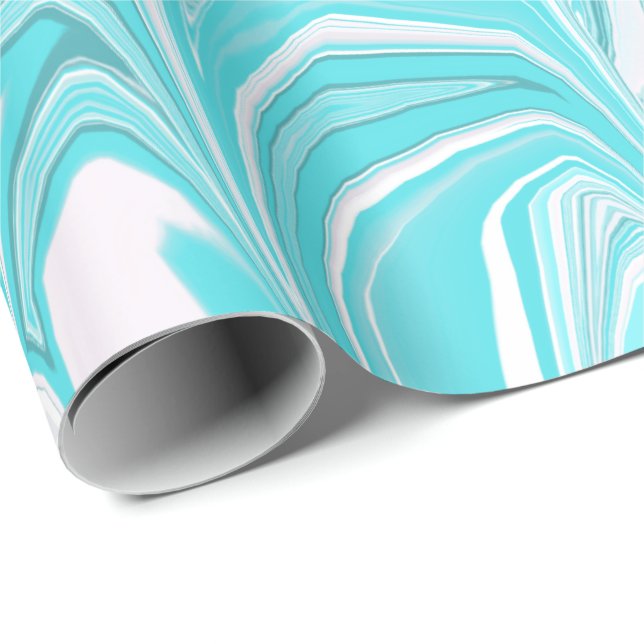 Elegant Blue White Watercolor Marble Wrapping Paper (Roll Corner)