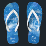 Elegant Blue White Wedding Bride Tribe Flip Flops<br><div class="desc">Featuring classic blue and white gradient pattern, these elegant flip flops are a memorable gift for wedding party members: bride, bridesmaids, mother of the bride, maid of honour... They will add a stylish dose of glam to your wedding day, bachelorette party, or other celebration. ♥Customise it with your wording by using the template...</div>