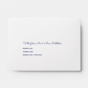 Elegant Blue White Wedding Envelope