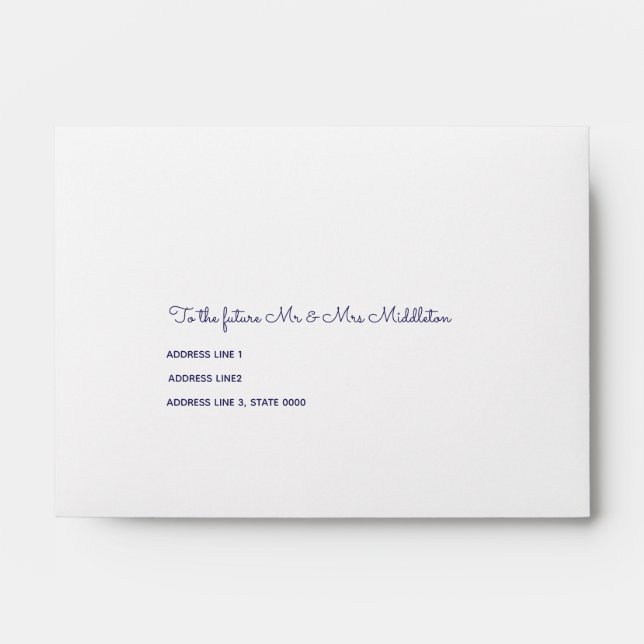 Elegant Blue White Wedding Envelope (Front)