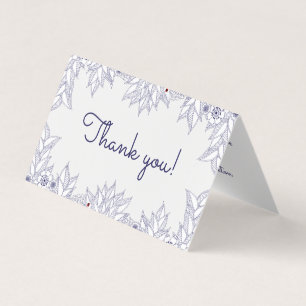 Elegant Blue White Wedding Thank you
