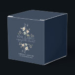 Elegant Blue Wildflower Love Is Sweet Wedding Favour Box<br><div class="desc">Delight your wedding guests with this elegant floral favour box featuring the romantic message Love is Sweet Enjoy the Treat. Perfect for your wee sweet treat this personalised navy blue box includes the couple's names and wedding date, beautifully accented with delicate watercolor botanical illustrations and white typography. Ideal for rustic,...</div>