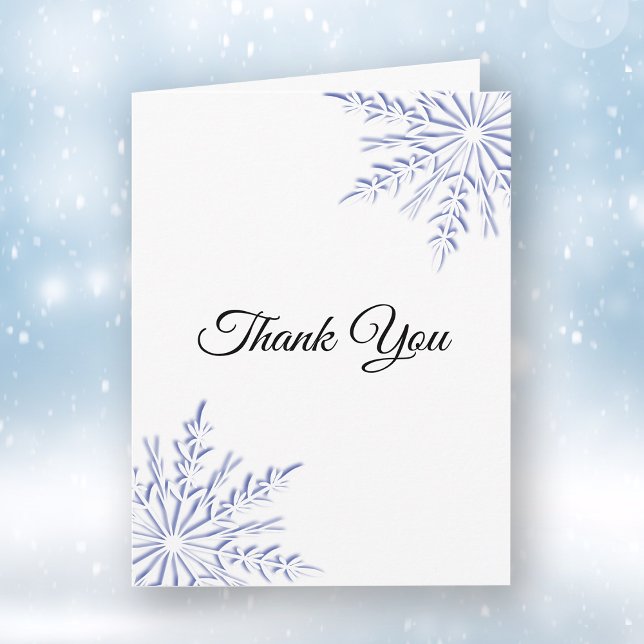 Elegant Blue Winter Snowflakes Sympathy Thank You (Creator Uploaded)