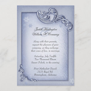 Elegant Blue Winter Wedding Invitation