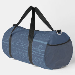 Elegant Blue Wood Grain Duffle Bag