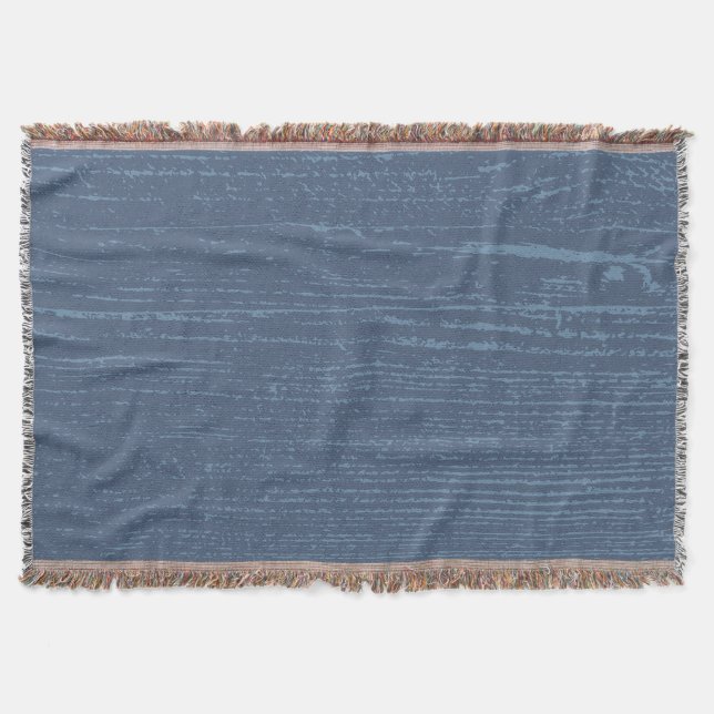 Elegant Blue Wood Grain  Throw Blanket (Front)