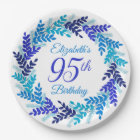 Elegant Blue Wreath 95th Birthday