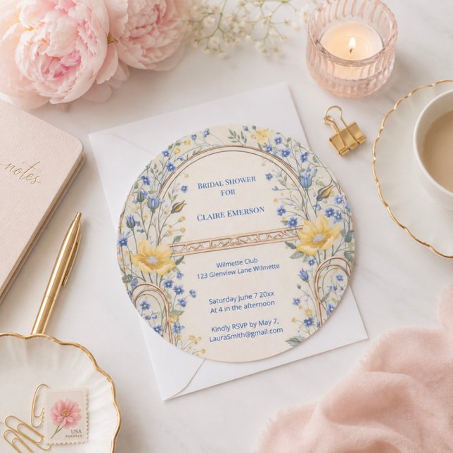 Elegant Blue & Yellow Floral Arch (Creator Uploaded)