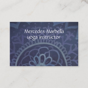Elegant blue yoga instructor mandala Business Card