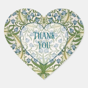 Elegant Bluebell Botanical Pattern  Heart Sticker
