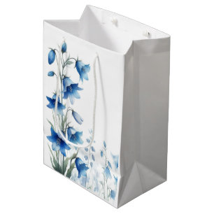 Elegant Bluebells Flowers Medium Gift Bag