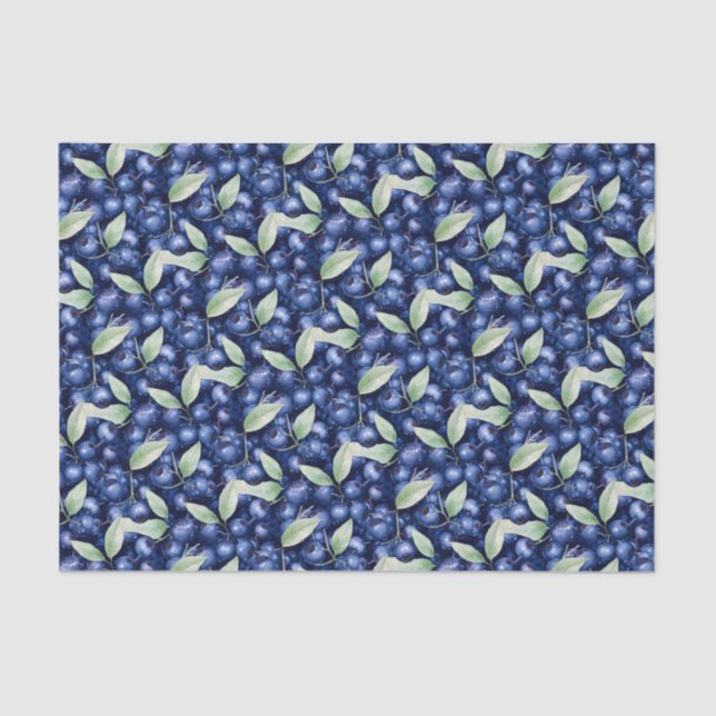Elegant Blueberries Tissue Paper (Front)
