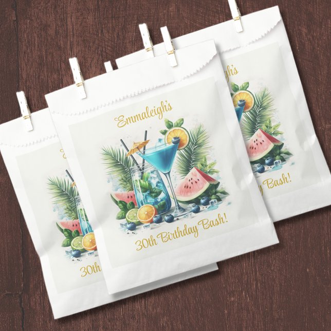 Elegant Blueberry Brunch 30th Birthday Celebration Favour Bags (Creator Uploaded)