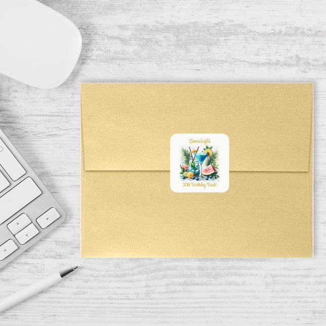 Elegant Blueberry Brunch 30th Birthday Celebration Square Sticker (Creator Uploaded)