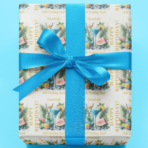 Elegant Blueberry Brunch 30th Birthday Celebration Wrapping Paper