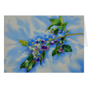 Elegant blueberry watercolor painting