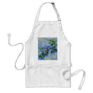 Elegant blueberry watercolor painting standard apron