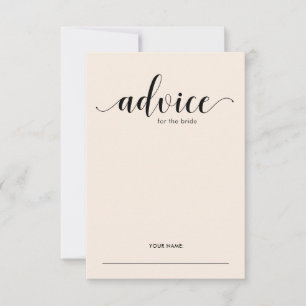 Elegant Blush Advice for the Bride Shower Game