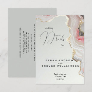 Elegant Blush Agate Fluid Ink Enclosure Card