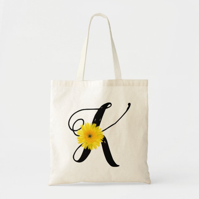 Elegant Blush and Burgundy Floral Monogram Initial Tote Bag (Front)