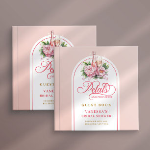 Elegant blush and gold bridal shower guest book