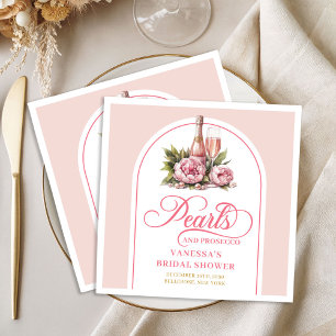 Elegant Blush and Gold Pearls Shower Napkins