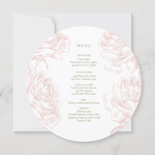 Elegant Blush and gold rose Circle menu