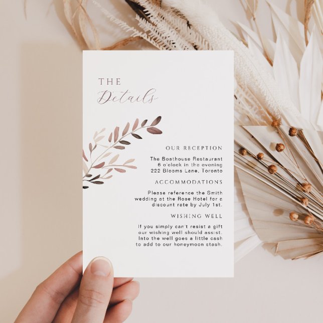 Elegant Blush and Purple Wedding Details Insert (Creator Uploaded)