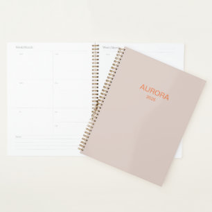 Elegant Blush Beige Personalised Name - Planner