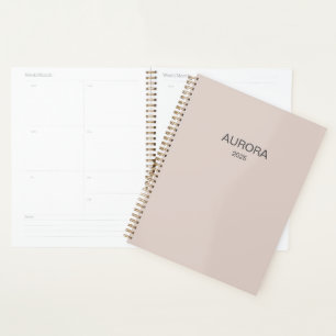Elegant Blush Beige Personalised Name -  Planner