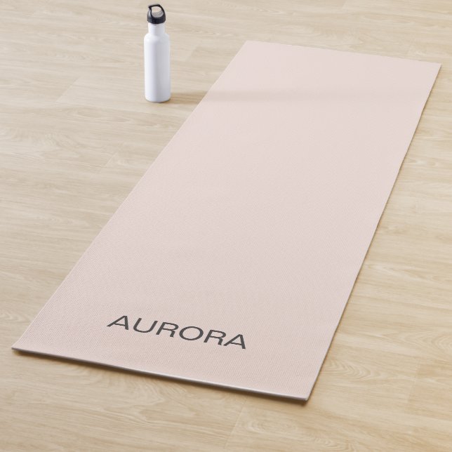 Elegant Blush Beige Personalised Name Yoga Mat (In Situ)
