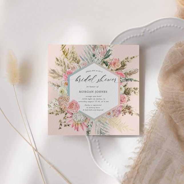 Elegant Blush Bohemian Floral Bridal Shower  (Creator Uploaded)
