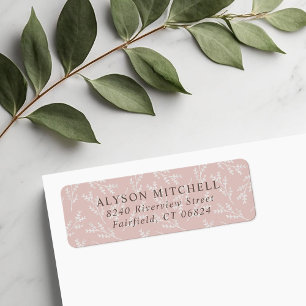 Elegant Blush Botanical Return Address