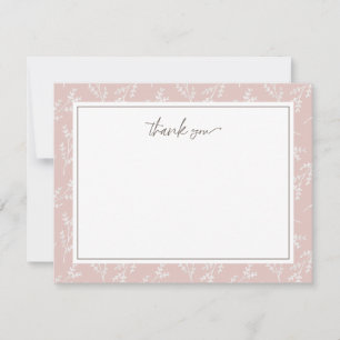 Elegant Blush Botanical Thank You Card