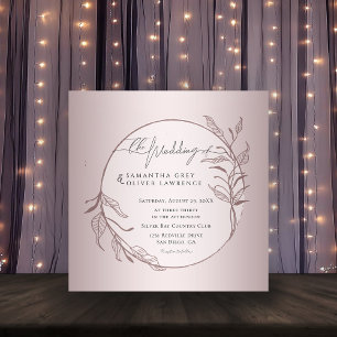Elegant Blush Botanical Wedding Invitation Card