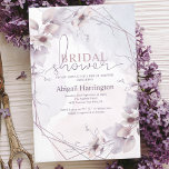 Elegant Blush Bridal Shower Invitation<br><div class="desc">Elegant blush pink bridal shower invitations, featuring a contemporary frame with flowers in shades of pink, lilac, white and purple. The card also has a modern bridal invitation template which is easy to modify. The font styles, sizes and colour can be changed by clicking on the customise further link after...</div>