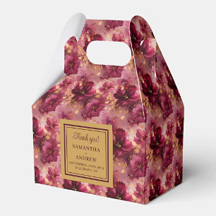 Elegant Blush Burgundy Gold Wedding Thank You Box