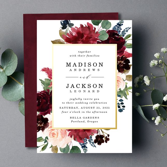 Elegant Blush Burgundy Navy Floral Wedding (Creator Uploaded)