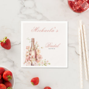 Elegant Blush Champagne Bridal Shower Napkin