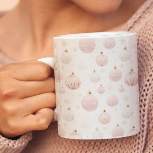 Elegant Blush Christmas Ornaments  Two-Tone Coffee Mug (Creator Uploaded)