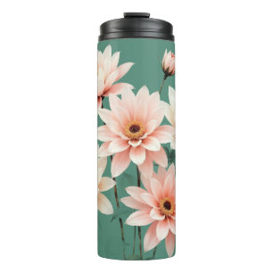 Elegant Blush Chrysanthemum Art Thermal Tumbler