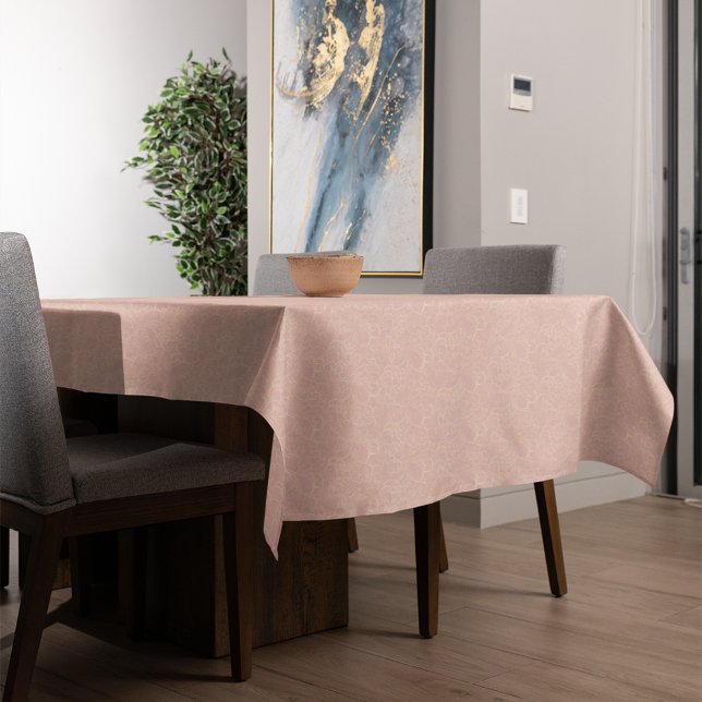 Elegant Blush Cream Gold Floral Pattern Tablecloth (Creator Uploaded)