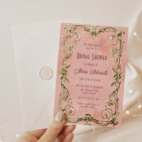 Elegant Blush Damask Rococo Bridal Shower