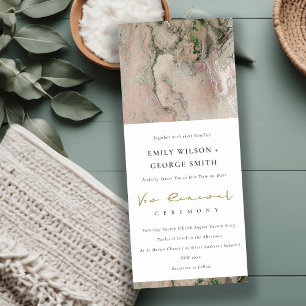 ELEGANT BLUSH DUSKY ROSE GOLD AGATE VOW RENEWAL INVITATION
