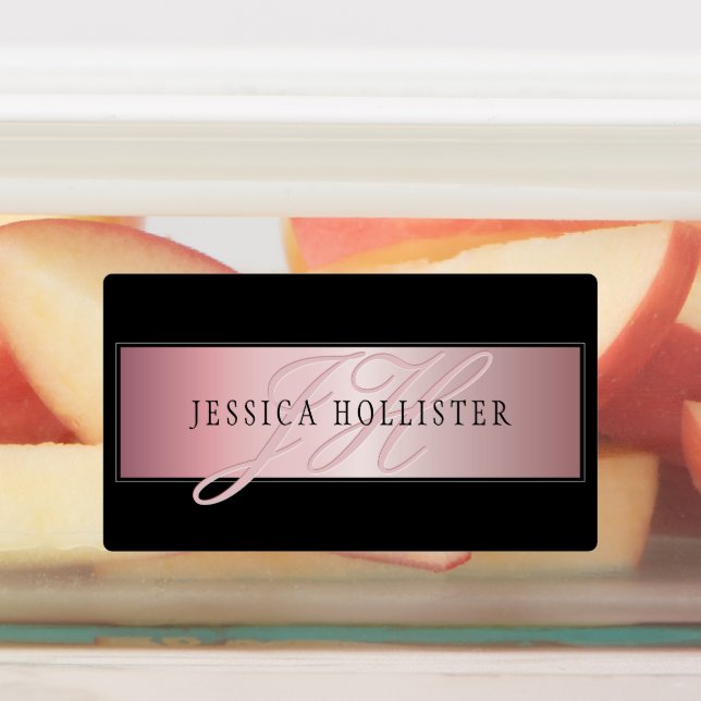 Elegant Blush Faux Rose Gold | Name & Initials (Affixed)