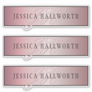 Elegant Blush Faux Rose Gold Name & Initials