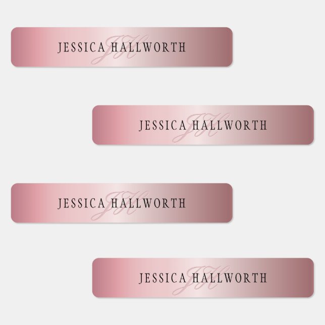 Elegant Blush Faux Rose Gold | Name & Initials (Group)